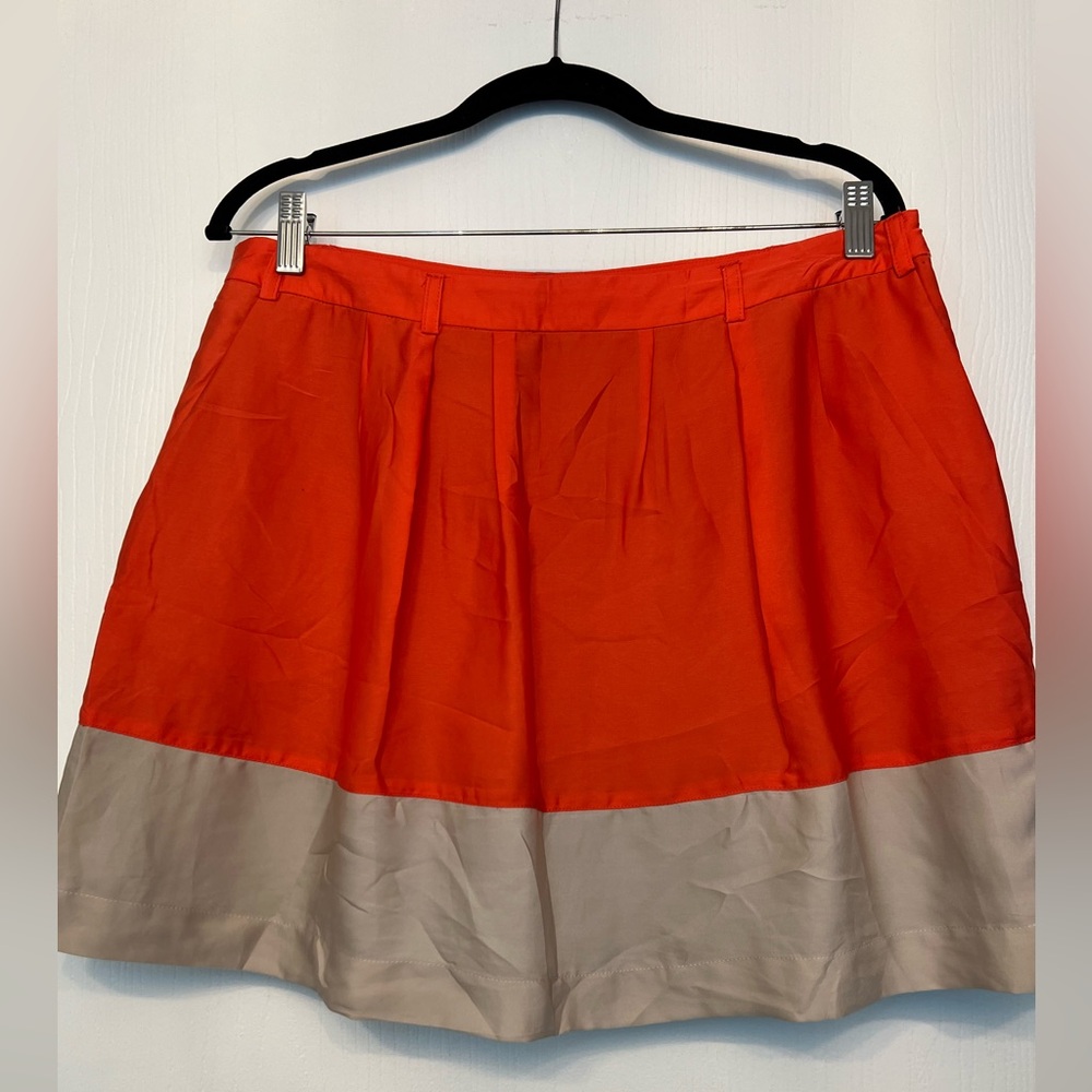 Dalia Collection Vibrant Orange/Tan Skirt